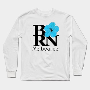 BORN Melbourne Blue Hibisus Long Sleeve T-Shirt